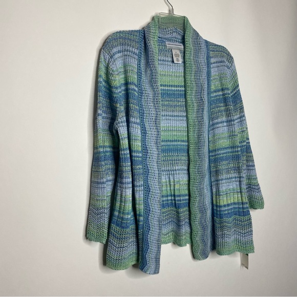 Alfred Dunner Marled Striped Open Front Cardigan PL NWT - Picture 12 of 12